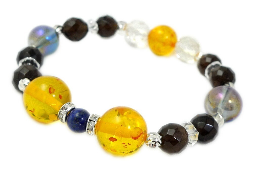 お守り パワーストーン ブレスレット レディース メンズ 天然石 数珠 アクセサリー レディースブレスレット パワーストーンブレスレット 天然石ブレスレット 女性用 ラピスラズリ アンバー 琥珀 スモ