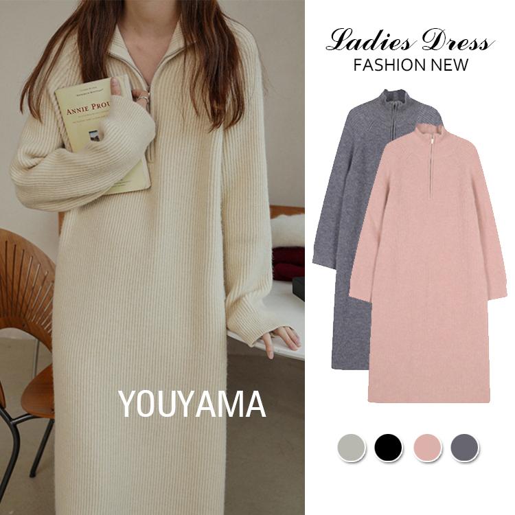 レディース 秋冬 ニットワンピース 膝丈 ワンピース 厚手 きれいめ 上品 ワンピース 大人 お出かけ 30代 40代 50代 通勤 着痩せ ロング