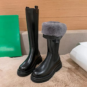 【10点セット】韓国ファッションレディース厚底靴ブーツ美脚ロングブーツロングブーツが裹起毛579