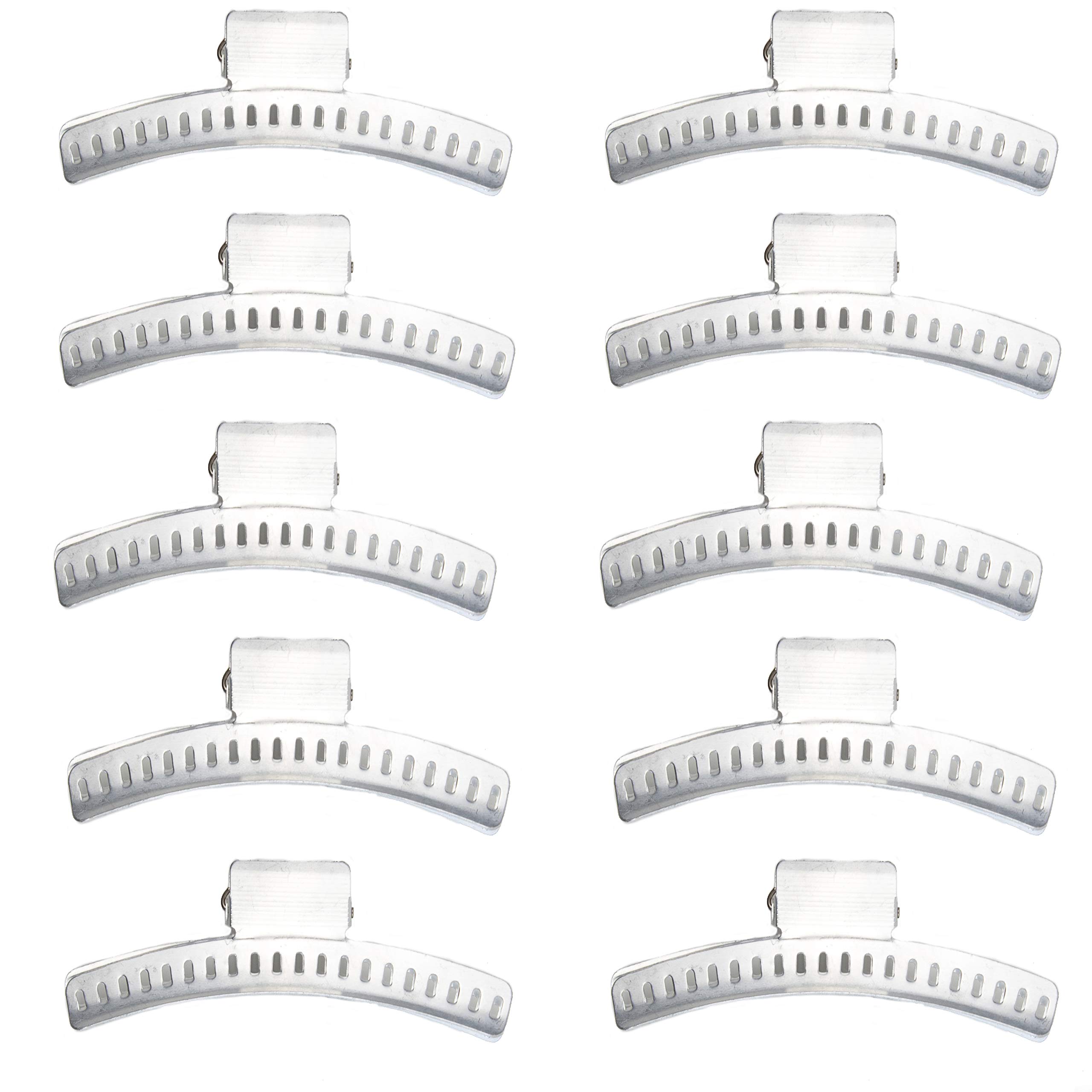 ヘアクリップ - 10個セット - アルミニウム 3.5 バタフライウェーブセッティングクリップ 指とマルセルウェーブヘアスタイル用