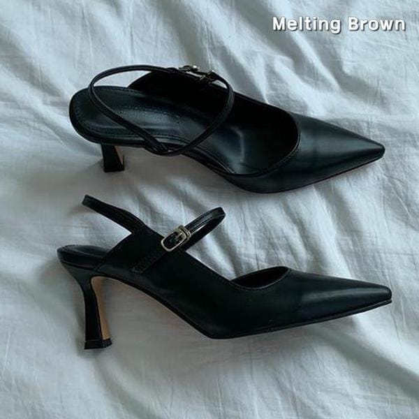 レディース ストラップ スリングバック ヒール 7cm ka40