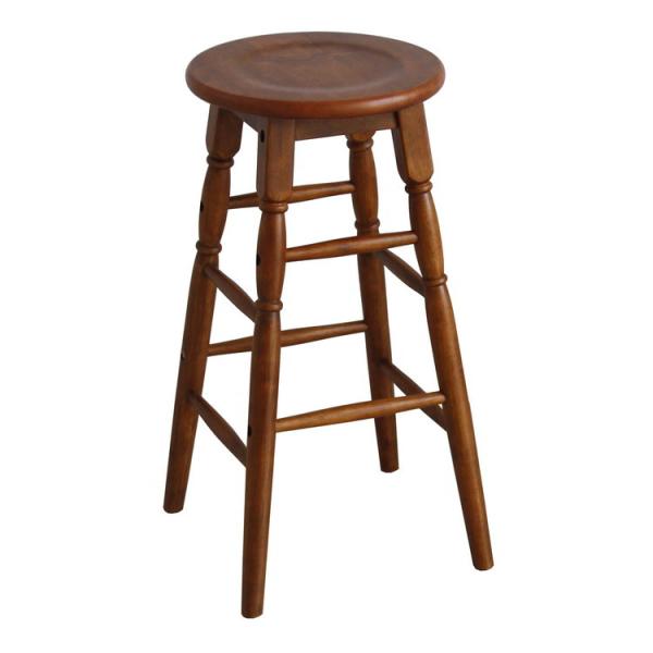 椅子 チェア ハイチェア おしゃれ アンティーク レトロ かわいい ブラウン 座面高さ60cm 丸椅子 木製 いす イス ハイスツール
