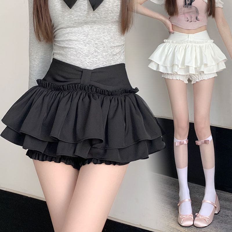 【1つ買うと10つ無料】夏の女性のための純粋なバレエスタイルのふくらんでいるスカート夏のハイウエスト 字型アンチエッジポジュアショートスカート