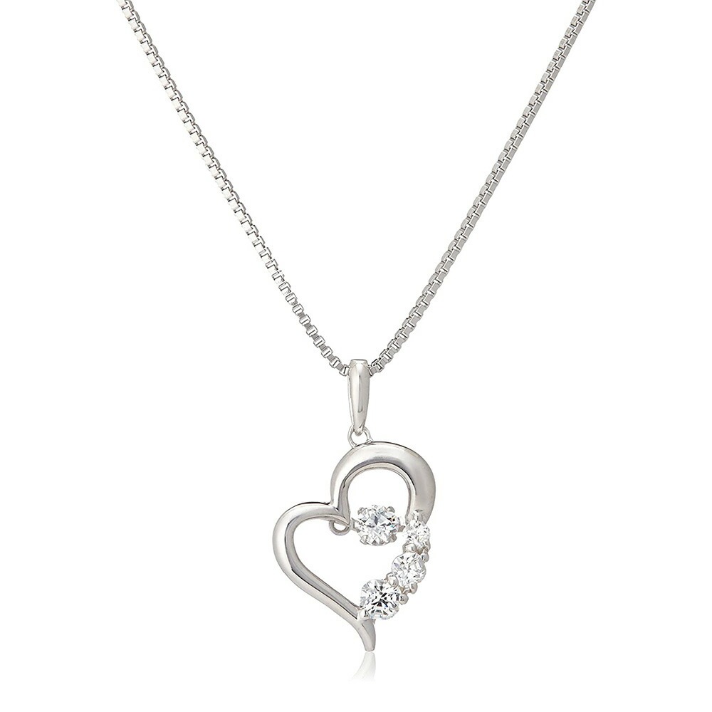 [Crossfor New York] クロスフォーニューヨーク ペンダント D-3stone Heart NYP-585 ハート シルバー925 ネックレス レディース