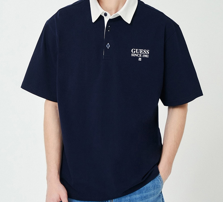 オーバーフィット ウーブンカラー Tシャツ