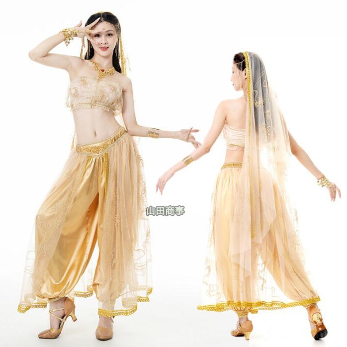 アラビアン衣装 ハロウィン衣装 ベリーダンス 衣装 セットアップ ジャスミン 衣装　アラジン 風コスチューム 　cosplay 花刺繍　仮装 レディース ベリーダンス 練習着 レッスン着 トップス ハ