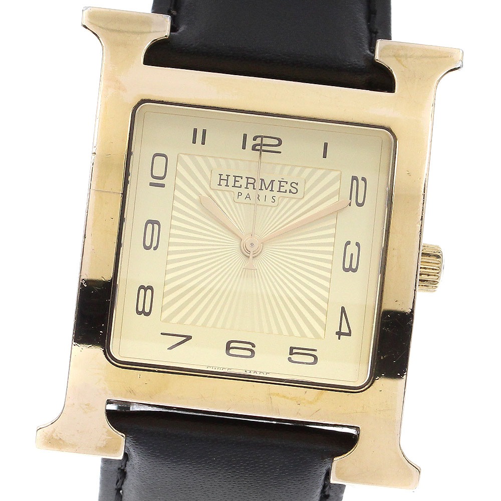 エルメス HERMES HH1.801 Hウォッチ クォーツ メンズ 箱・保証書付き_883144【中古】