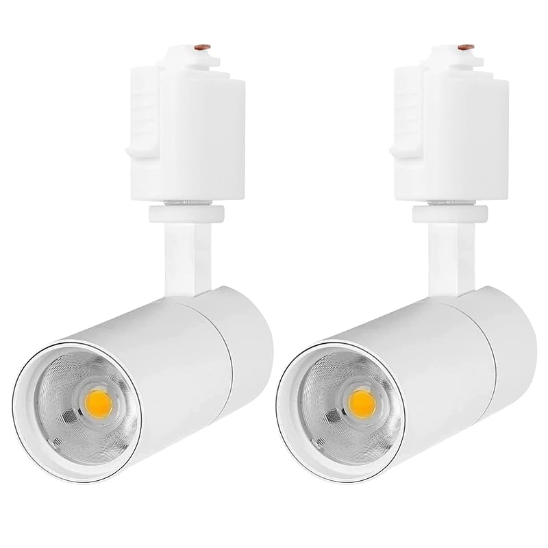 ライティングレール用スポットライト電球色100W相当 消費電力10W 大光量1000LM,照射角度調節可能 一般家庭照明/演出照明/商業施設/店舗商品展示用照明 （白い 2個セット）