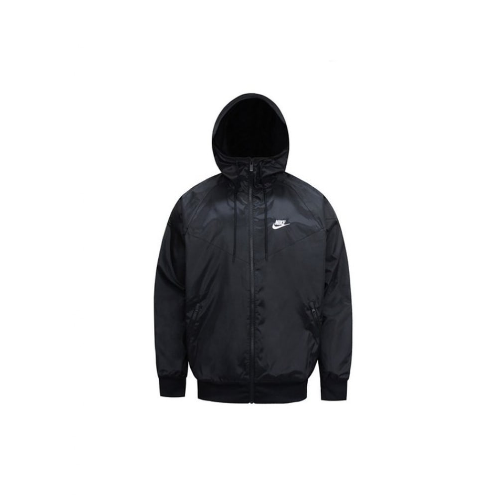 ナイキジュニアナイキ NSW ウィンドランナーウーブンウィンドブレーカーフード付きジップアップジャケットブラック DA0002-010DA0001-010
