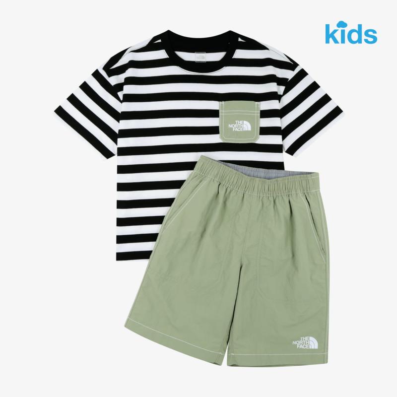 NT7US12S キッズ プレイオン ストライプ クルーセット KS PLAYON STRIPE CREW SET