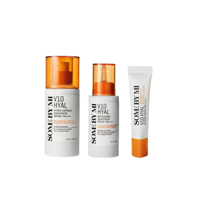 V10 ヒアル オールケア 3点セット(ハイドラ カプセル サンスクリーン 日焼け止め UVクリーム 40ml+アンチオキシデント サンスクリーン 日焼け止め UVクリーム40g +リップ サン プロ
