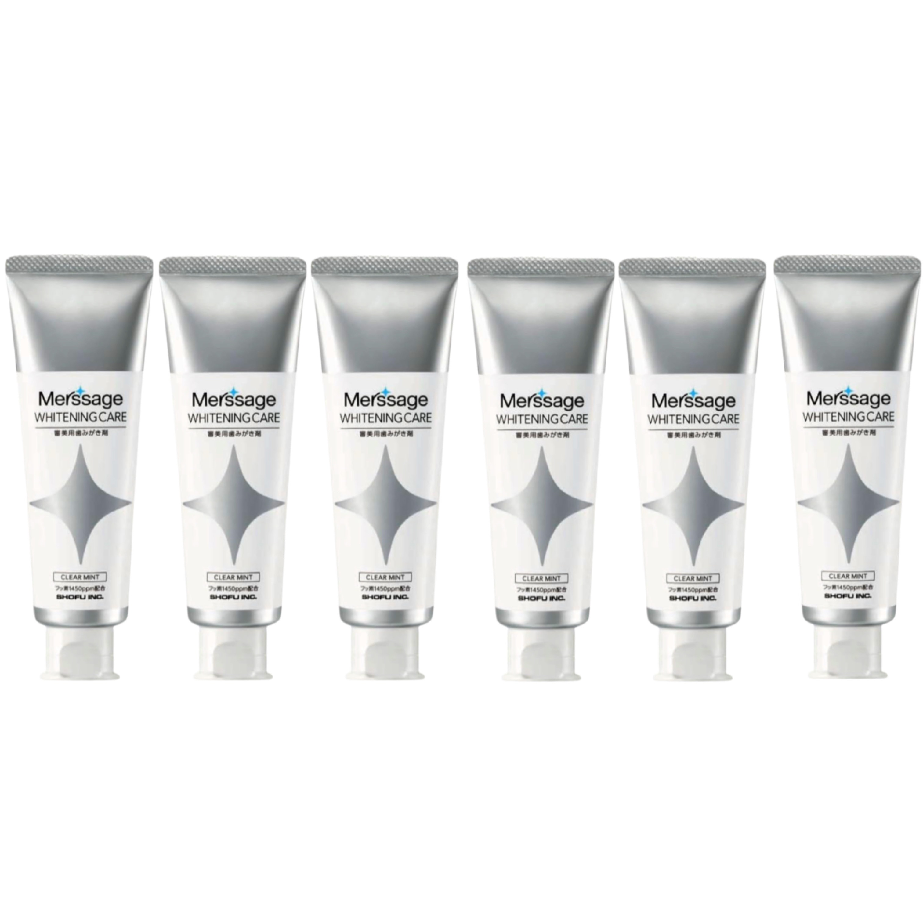 メルサージュ　ホワイトニングケア　80g　6本　審美用歯みがき剤　クリアミント　松風