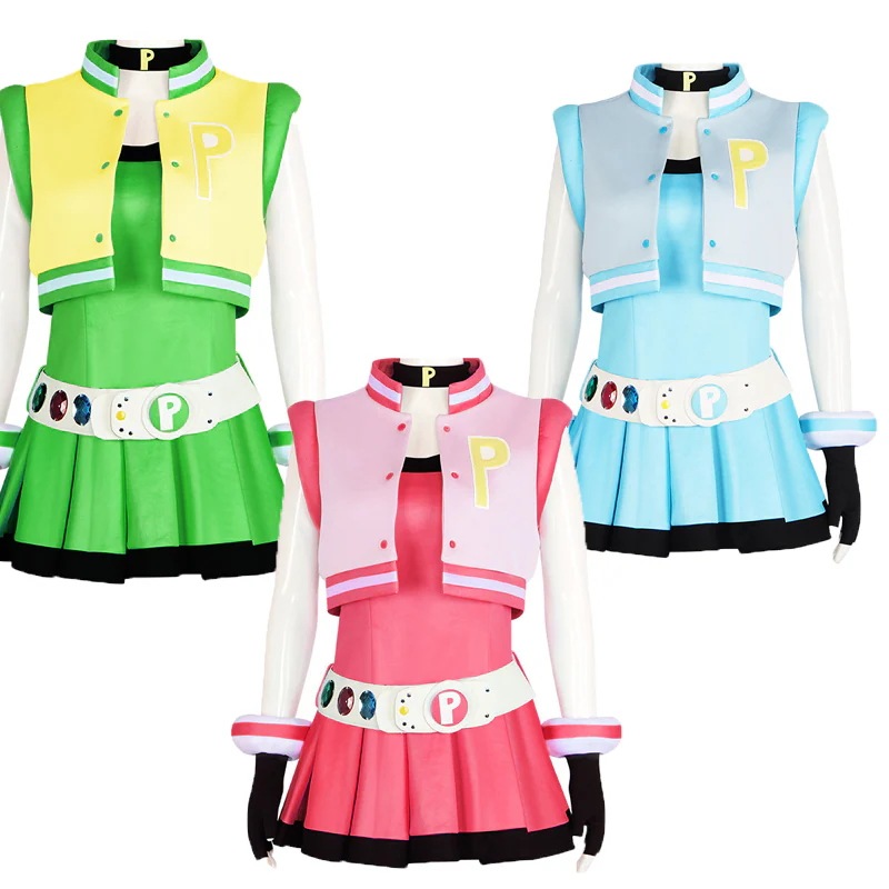 コスプレ変装仮装 衣装 パワパフガールズ 演出服 成人 子供チアガール 応援団 ダンス服 体操服 衣装 セパレート