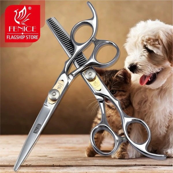 フェニスプロフェッショナルジャパン440c 6.0インチペット犬グルーミングハサミセットカット+間伐鋏間伐率約25％-30％ 6 inch