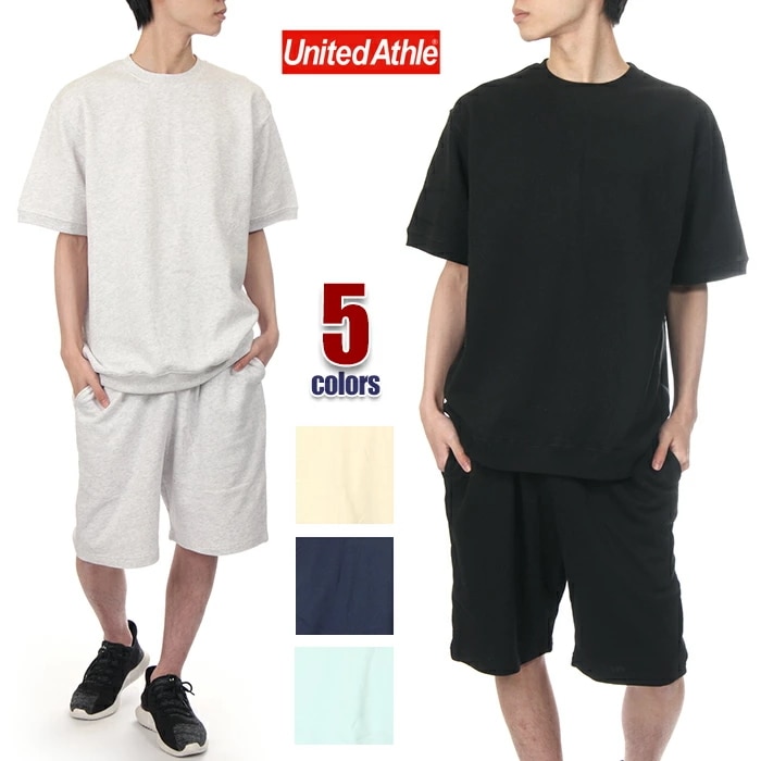【上下セット】ユナイテッドアスレ Tシャツ ＋ ハーフパンツ メンズ レディース キッズ UNITED ATHLE スウェット上下 無地 セットアップ 裏毛 大きいサイズ ビッグサイズ 部屋着 家着