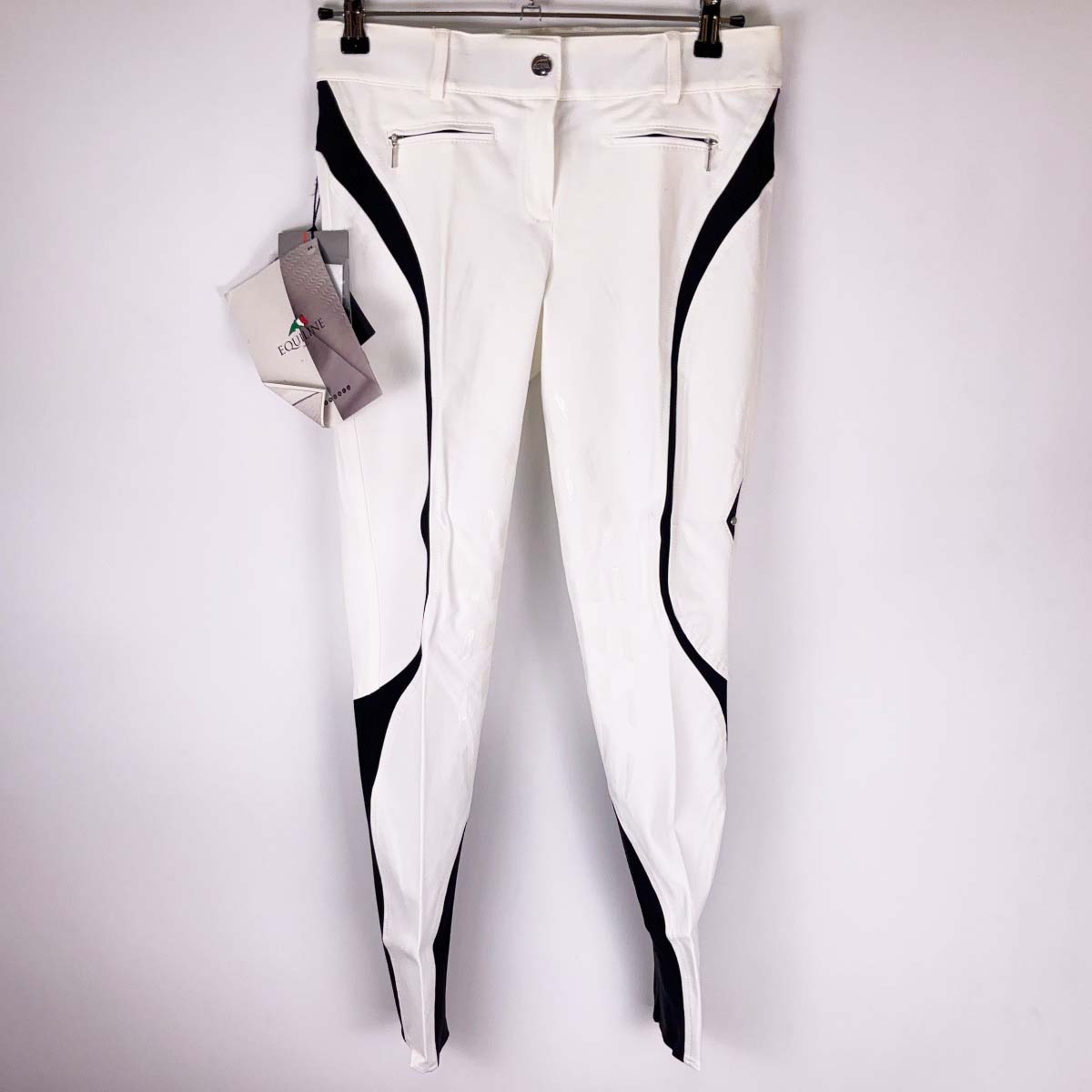 【中古・未使用品】EQUILINE エクイライン ハーフグリップ キュロット 44 ホワイト N08534 レディース 乗馬 馬術