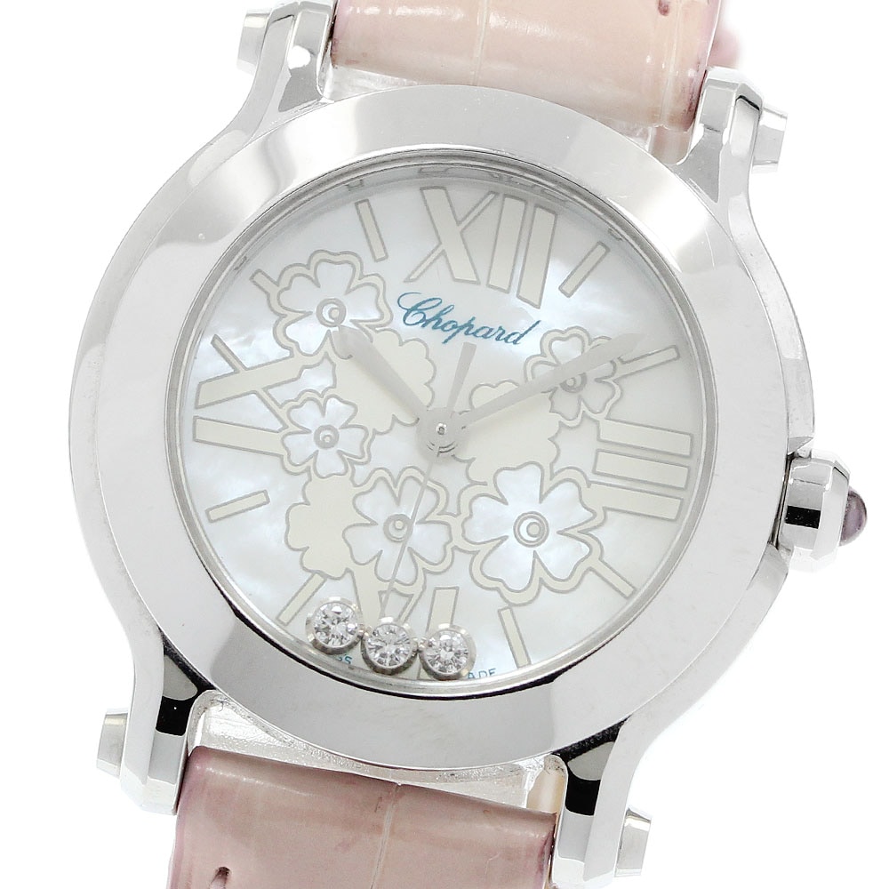 ショパール Chopard 8509 ハッピースポーツ 3Pダイヤ クォーツ レディース _961120【中古】