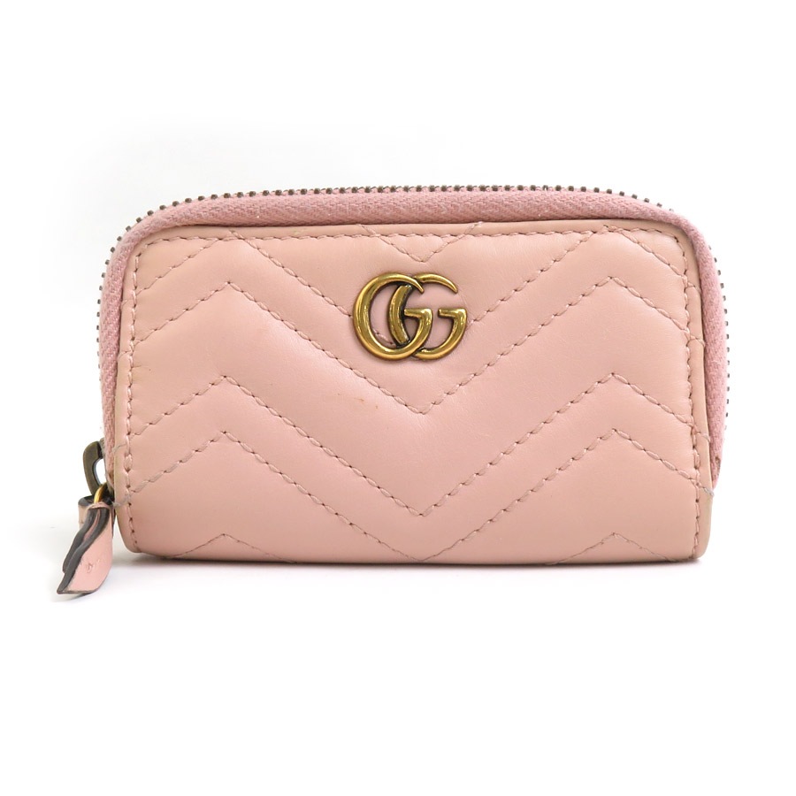 グッチ GUCCI キーケース GGマーモント レザー/メタル ピンクベージュ/ゴールド レディース 498127 e60022a