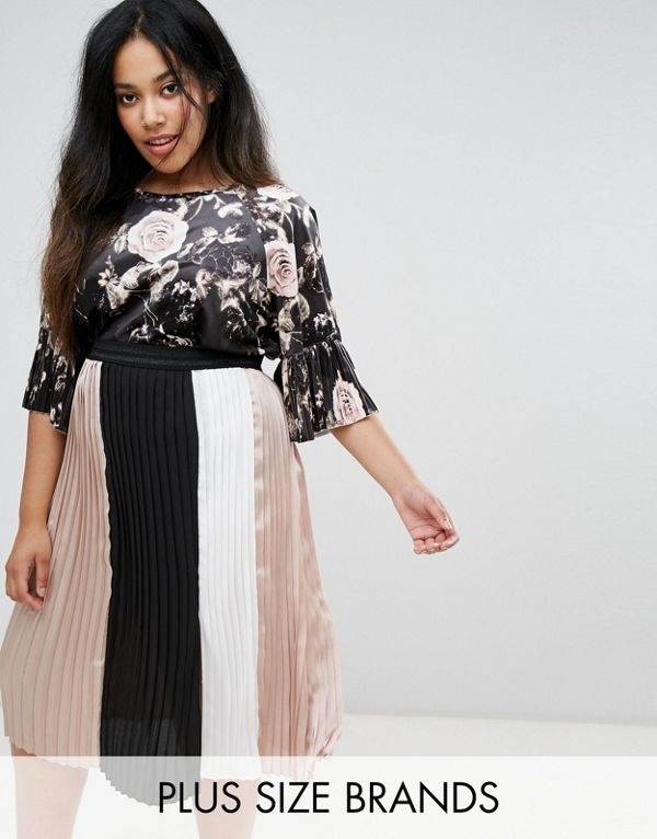 Elvi レディース 大きめサイズ ゆったりサイズ 送料無料 Multi Rose Printed Velvet Top With Pleated Sleeve