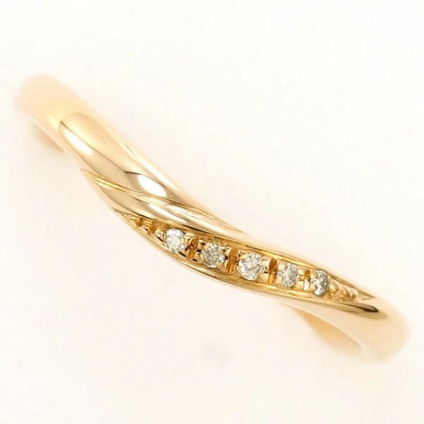 4℃ K10PG リング 10号 ダイヤ ジュエリー 中古