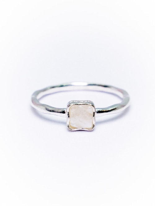 【HARANG】 HR 178R_Rainbow Moonstone Ring(Square) 正規品