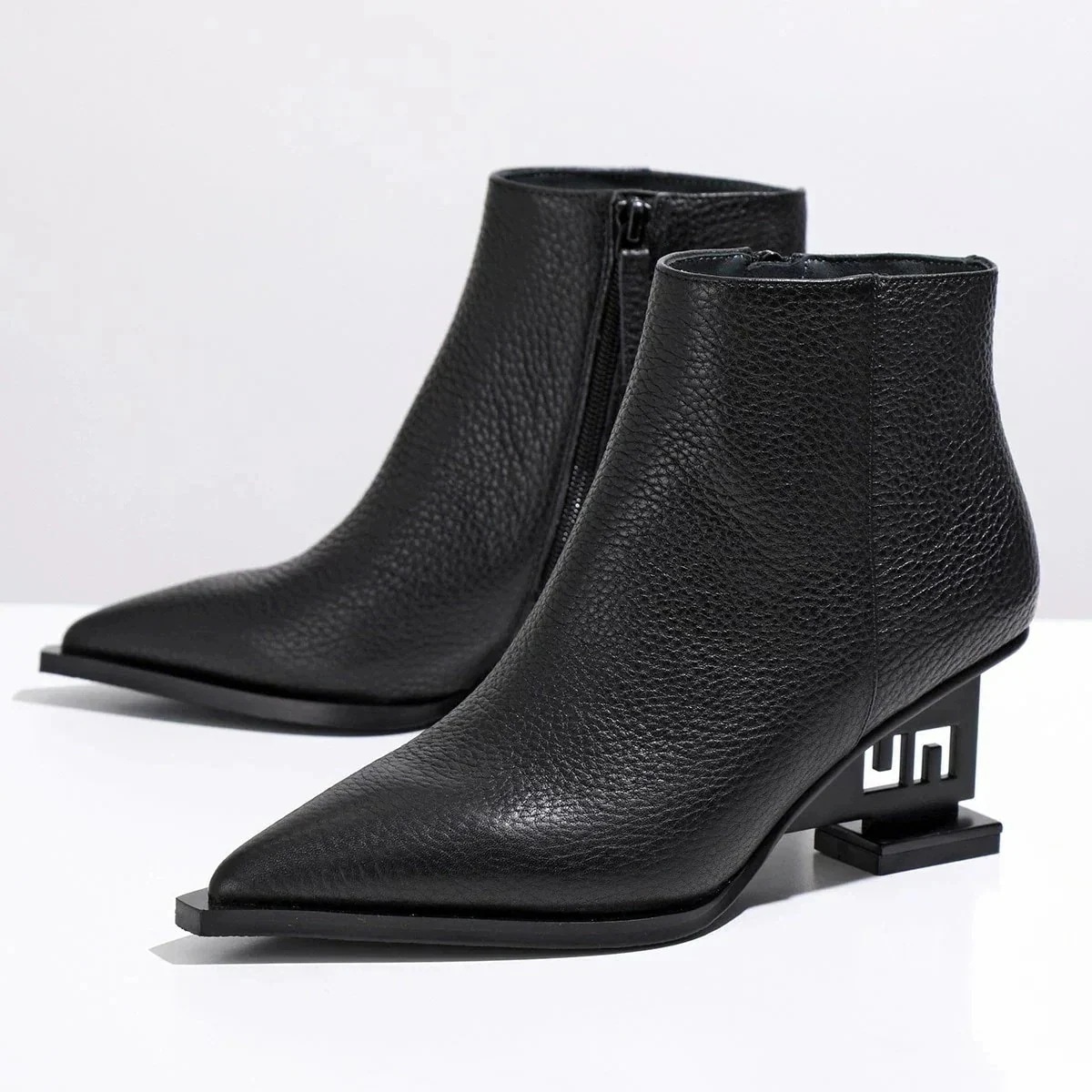 UNITED NUDE ユナイテッドヌード ショートブーツ UN Bootie Mid レディース レザー ポインテッドトゥ ロゴ ブーティ シューズ 靴 Bl】