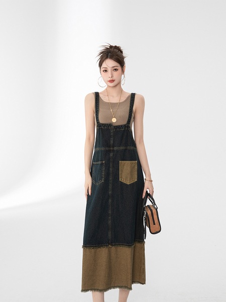 LIERKISS リエキス 初恋レトロデニムサスペンダースカート