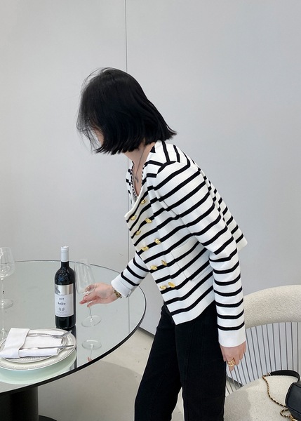 LIERKISS G045 リエールネイビー風ストライプシャツ