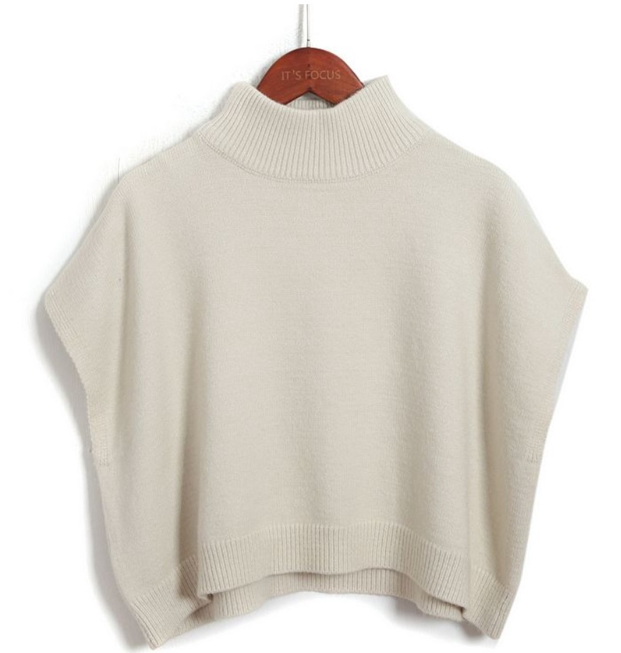 トップス ニットソー デート モテアイテム ショート丈 長袖 ミドルネック ニット コットン 可愛い きれいめ 上品 おしゃれ かっこいい 可愛い ラブリー キュート ガーリー クール