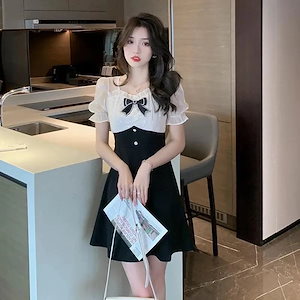 ワンピース ロングワンピ 量産型 地雷型 お嬢様 韓国 原宿系 ゴスロリ ゴシック ロリータ 切替 異素材 韓国 無地 セーラー襟 春 秋 長袖 ロング おしゃれ 可愛い ワンピース