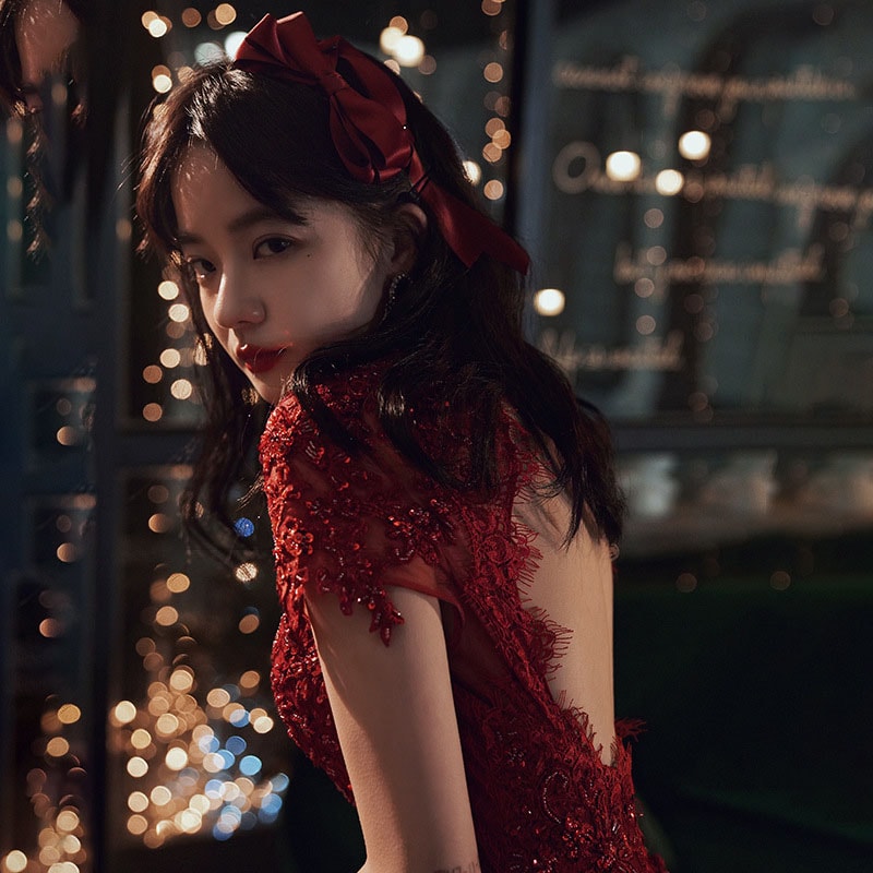 お買い得ウェディングドレス ウエディングドレス パーティードレス お呼ばれ 赤 カラードレス レッド マキシ 成人式 お嬢様 ワンピース ワンピ ウエディング 二次会ドレス 披露宴 結婚式 演奏会 ド