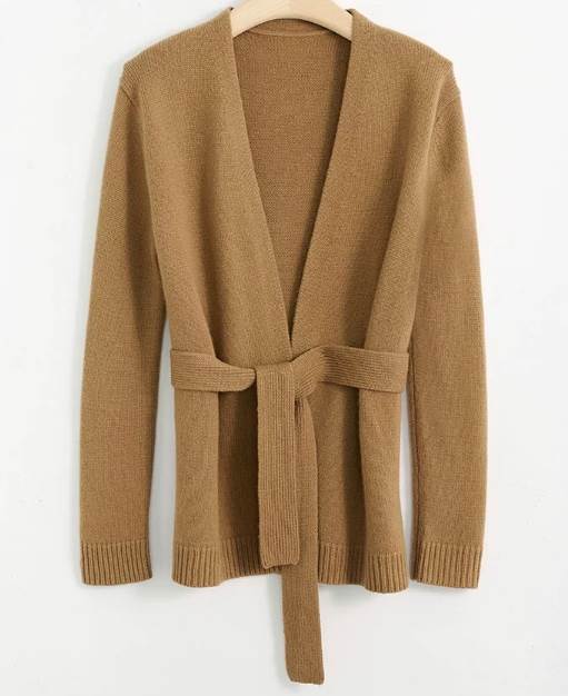 アウター カーディガン 袖あり 長袖 ストレート スマート ウエストマーク 前開き ニット 厚手 8,337円