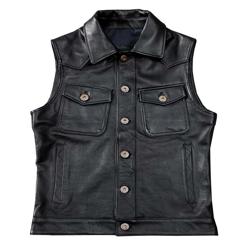 本革ジャケット レザーベスト 本革ベスト 革ベスト メンズ 革ジャン バイクウェア バイクジャケット
