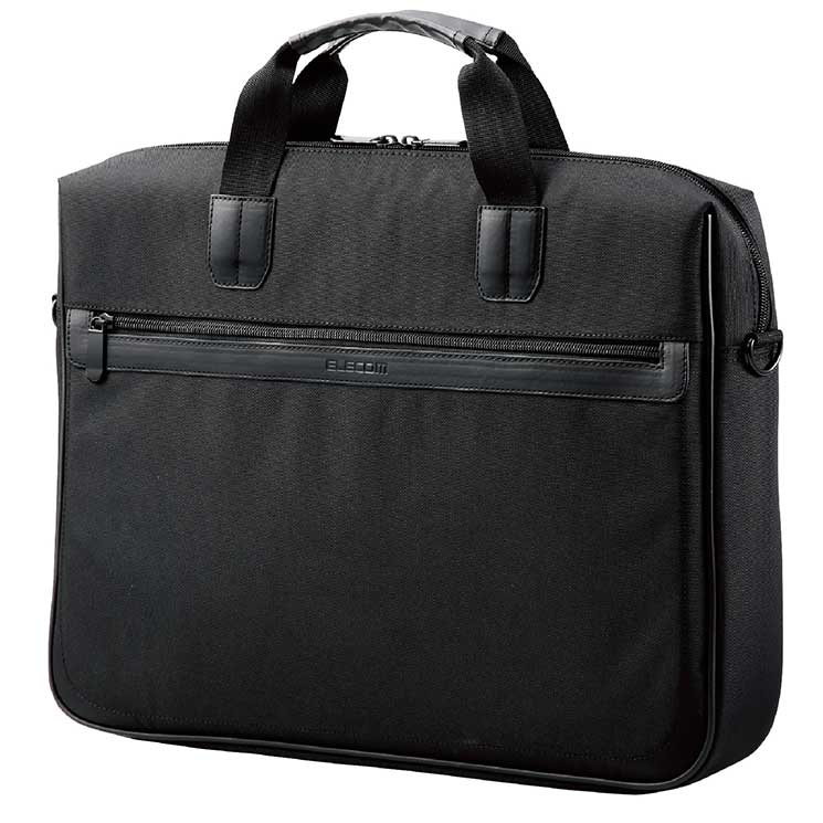 ビジネスバッグ パソコンバッグ 15.6インチ 高反発クッション ポリエステル ポケット2 ブラック ショルダーベルト付き