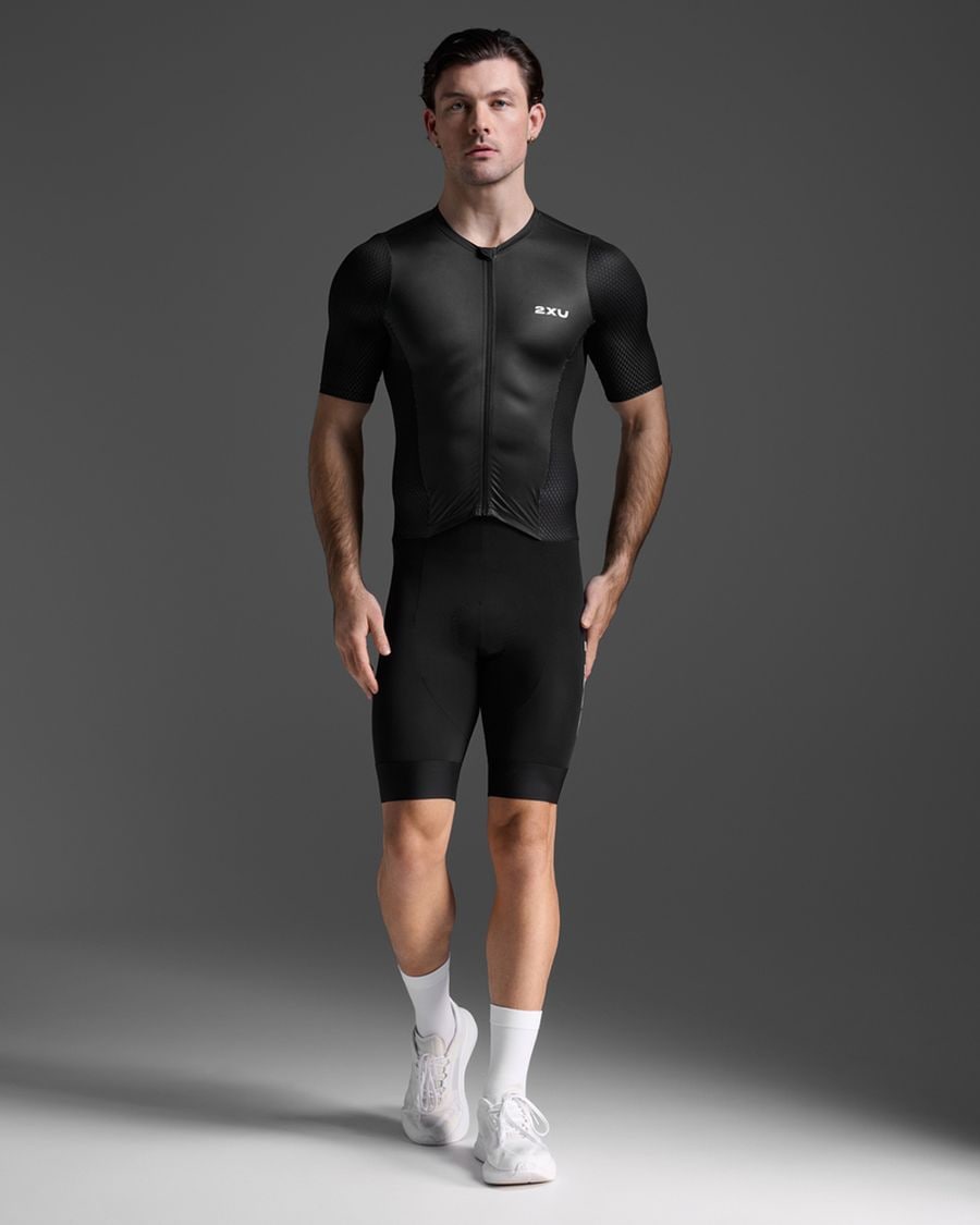 2XU MT7394D-BLK-WHT-M トライアスロンスーツ MT7394d-BLK-WHT Aero Hex Sleeved Trisuit - Blk-wht [メンズ]（サイズ：M） MT