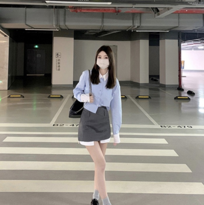 トップス スカート シャツ ブラウス カットソー ミニスカート ショート ショート丈 袖あり 長袖 かわいい 大人可愛い きれいめ シンプル カジュアル 大人 上品 おしゃれ お洒落 かっこいい