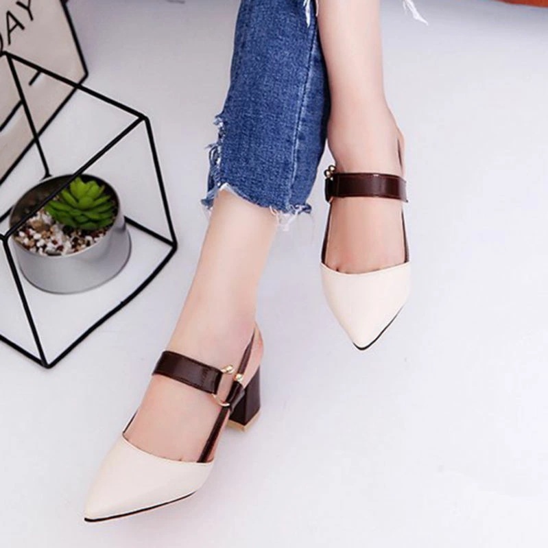 1000円OFFクーポン ミュール レディース ミュールパンプス ストラップ 春夏 脱げない おしゃれ パンプス ポインテッドトゥ サンダル ローヒール 太めヒール レディース ファッションサンダル