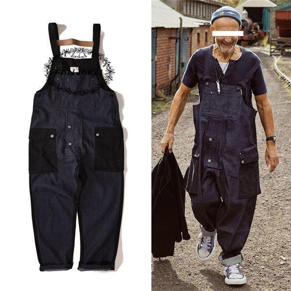 サロペット メンズ オーバーオール サロペットデニムパンツ ジーンズ ズボン スウェット サルエルパ