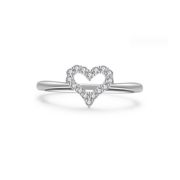 【送料無料！】指輪 リング レディース S925 キュービックジルコニア オープンハート 華やか かわいい 高級