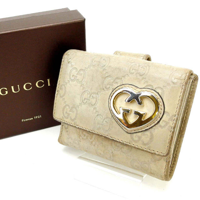 Wホック財布 グッチシマ ホワイト 中古 8,472円