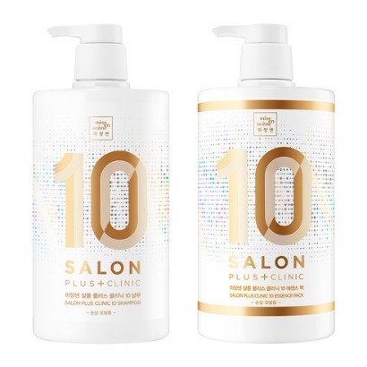 ダメージヘア用サロンプラスクリニック10 シャンプー990ml+エッセンスパック990mlセット (鎮静/弾力/保湿/栄養供給/活力)
