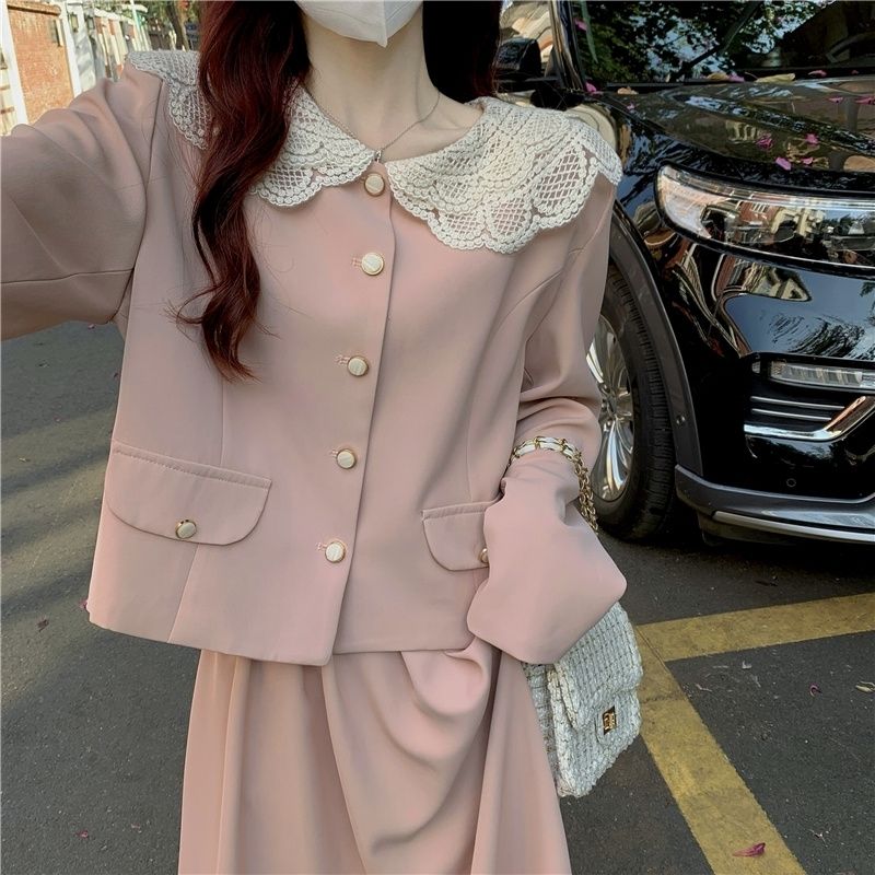 涼しく楽ちんセットアップ 可愛らしい スーツ 女 春秋 ニューデザイン 着痩せ 小香風 セット 5,207円