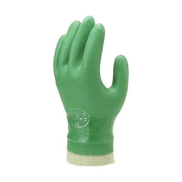 （まとめ）ショーワグローブ 600 グリーンジャージ LL NO600-LL 1双 [x10セット]