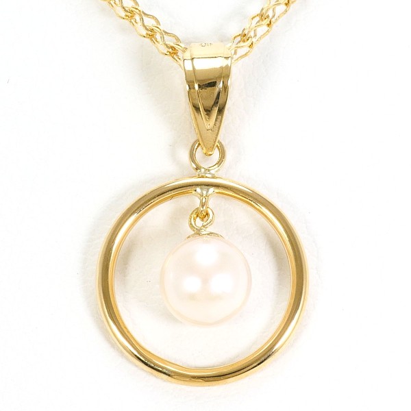 K18 18金 YG イエローゴールド ネックレス パール(真珠) 約41cm ジュエリー 中古