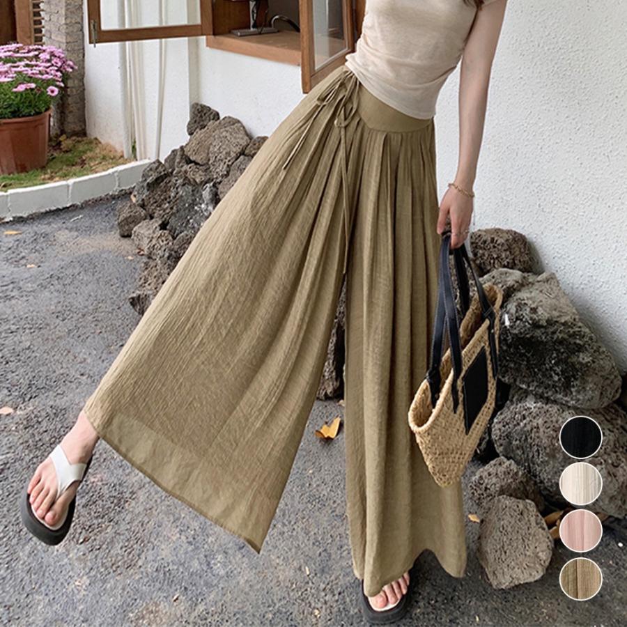 人気沸騰 大人気レディースパンツ とろみパンツ レディース 綿麻スカンツ夏