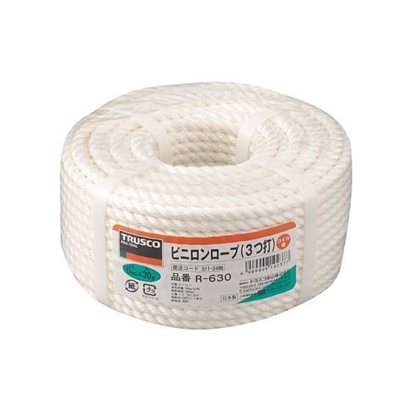 （まとめ）ビニロンロープ 6mmx30m コイル巻 R-630 1巻 [x3セット]
