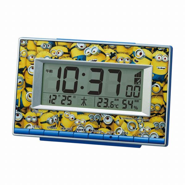 取寄品 正規品 RHYTHM リズム時計 8RZ221ME04 ミニオン ミニオンR221 デジタル表示 置き時計