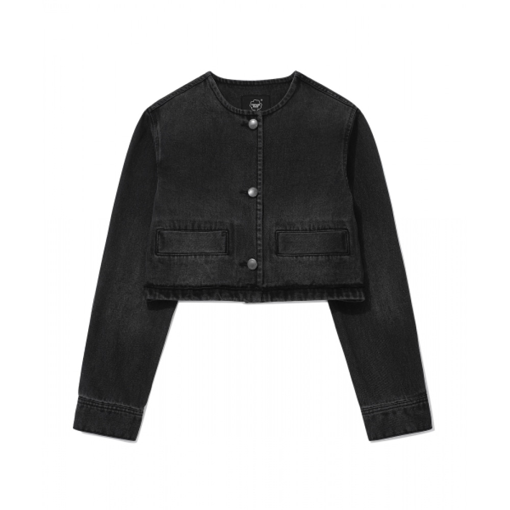 COVERNAT 女性用クロップカラーデニムジャケットブラック 13,359円