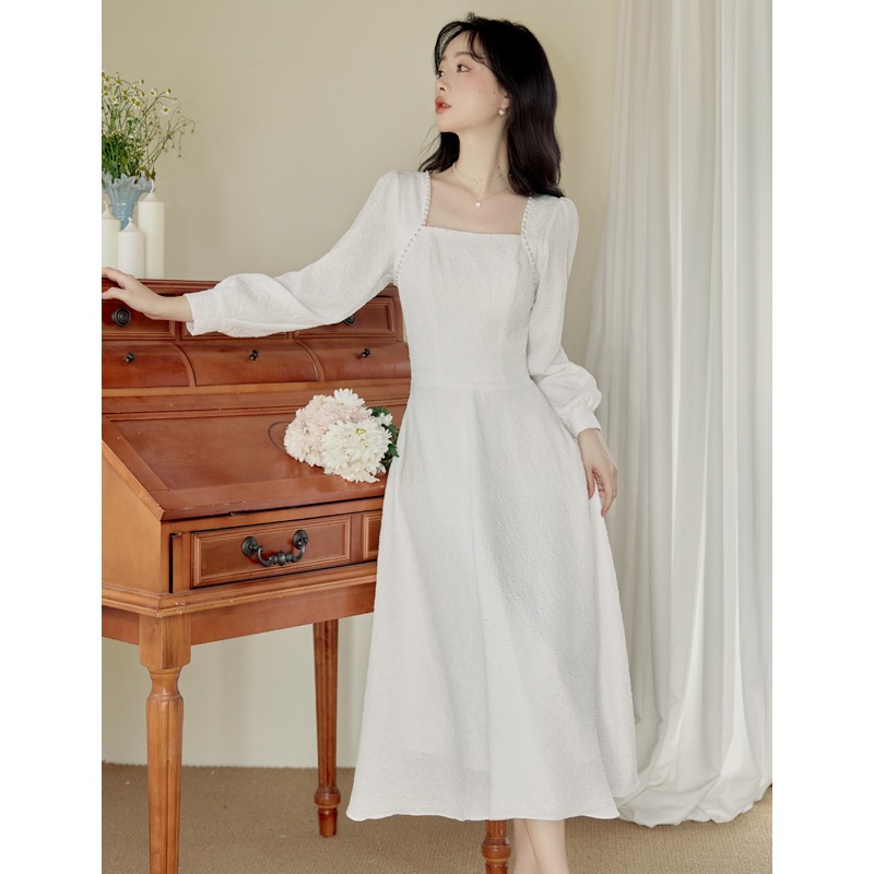 【急速出荷】送.料.無.料.アンクルネックビーズ ロングスカート ワンピース