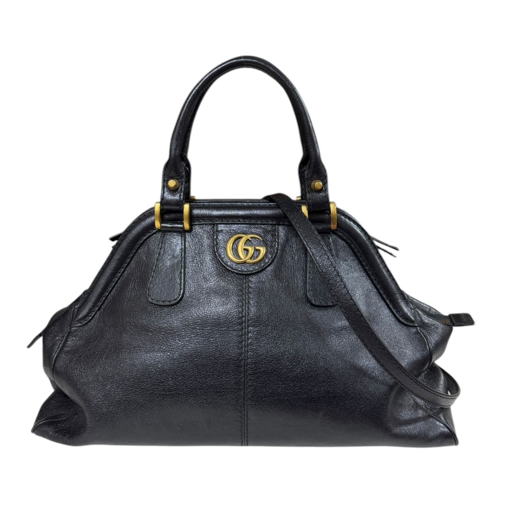 グッチ リベル ショルダーバッグ レザー 516459 ブラック GUCCI 中古